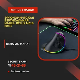 Эргономическая вертикальная мышь Delux M618 mini