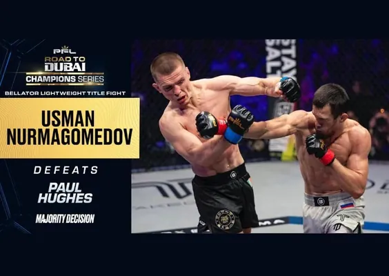 Usman Nurmagomedow irlandiýaly Pol Hýuzy ýeňip, PFL-iň çempion titulyny gorady