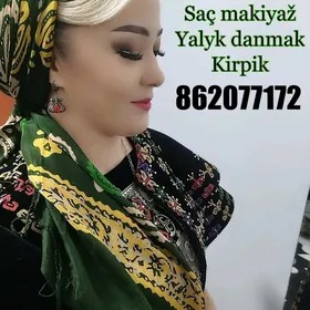 Salon hyzmaty Saç Makiyaž  kirpik