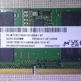 16GB DDR5 4800MHZ RAM(NOUTBUK)