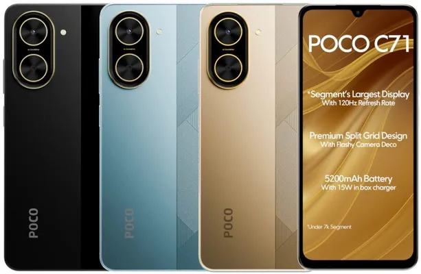 Xiaomi 76 dollardan Poco C71-i hödürledi: 5200 mA·s batareýa, 120 Gs ekran we 32 MP kamera