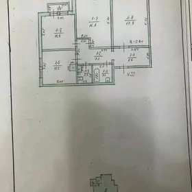 8 мкр 1 этаж 3 комнаты