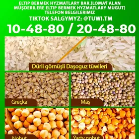 Tüwi, Grecka, Mäş, Un, Şeker