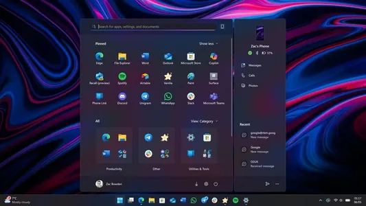 Microsoft iPhone Link programmasy bilen Windows 11 üçin täze “Başlat” menýusyny hödürledi