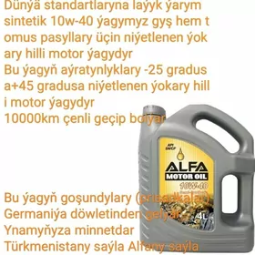 ALFA Oil motor ýagy SN ýarym sintetik 4L 10w-40