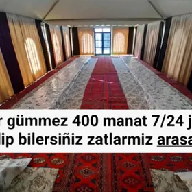 Toÿ palatka hyzmatlary ynamly