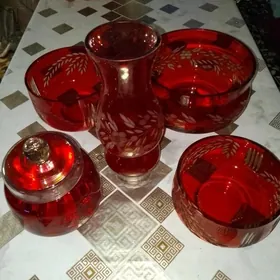 рубиновый резной хрусталь