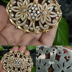 gyzyl yaly Hürrem kümüş broşga