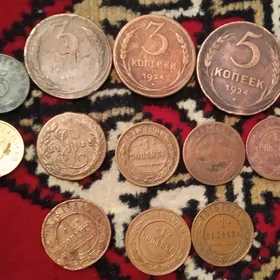 Старый монета копейка Teññe