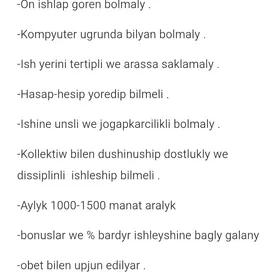 Satyjy isgar gerek