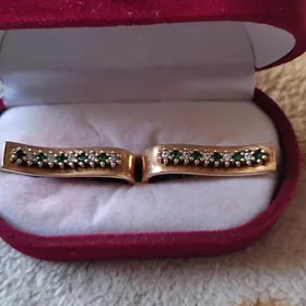 Серги серебро с позолотой.