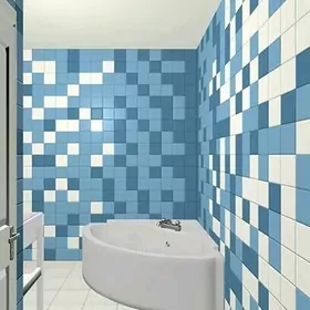 Кафель белый и голубой