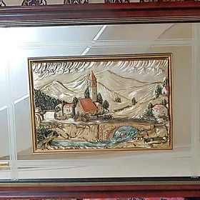 Картина в раме, серебро