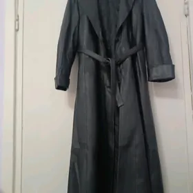 кожаное женское пальто
