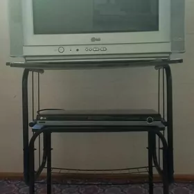 Telewizor, podstawka, DVD