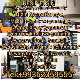 ÖÝ WE OFİS GÖÇÜRMEK HYZMATY