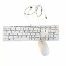 HP 125 wired white keyboard and mouse