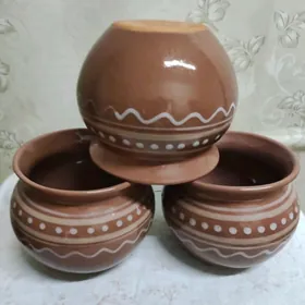 горшочки керамические 3 штуки