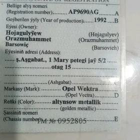 Teh pasport Hojagulyyew Orazmu
