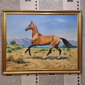 Ручная Картина Лошади 90x70