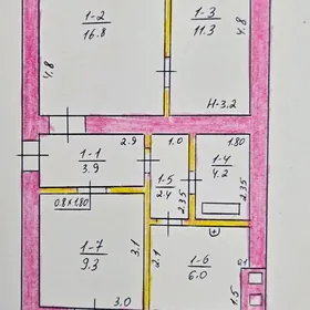 3 komanaty 2 etaj 65m²