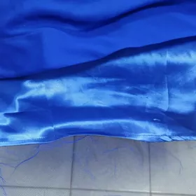 Синее платье из шифона