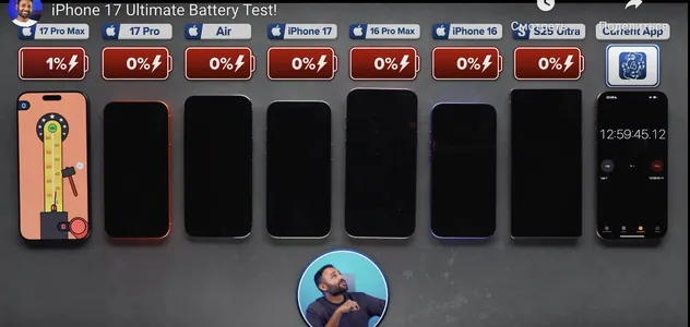 iPhone 17 Pro Max обошёл Samsung Galaxy S25 Ultra по времени работы батареи