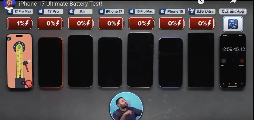 iPhone 17 Pro Max обошёл Samsung Galaxy S25 Ultra по времени работы батареи