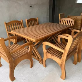 agaç stol kamplekt