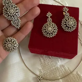 gyzyl cayylan garnatur 925