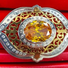 Брошка серебро с позолотой