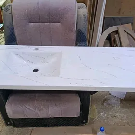 заливная столешница в ванную