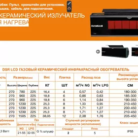 LCD ГАЗОВЫЙ КЕРАМИЧЕСКИЙ ИНФРАКРАСНЫЙ ОБОГРЕВАТЕЛЬ