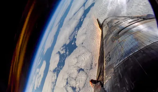 SpaceX показала эффектные кадры из финального полёта Starship V2