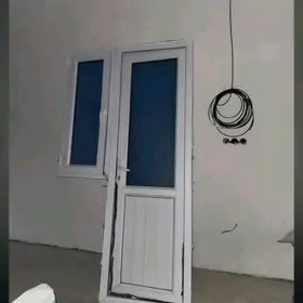 Пластиковая дверь с окном