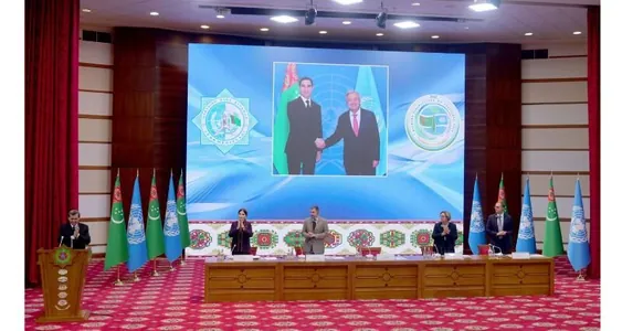 Aşgabatda BMG-niň 80 ýyllygy bellenildi we hyzmatdaşlygyň Çarçuwaly maksatnamasyna gol çekildi
