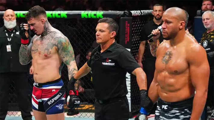 Конфуз в UFC 321: Бой Аспиналла и Гана признан несостоявшимся из-за тычка в глаз