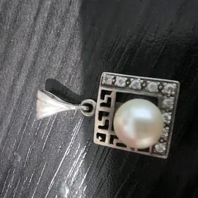 кулон серебряный  с жемчугом