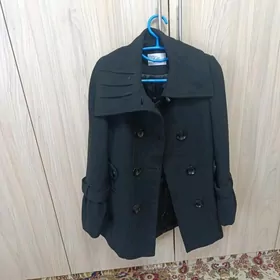 полу пальто черное