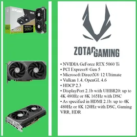 Видеокарта Zotac RTX 5060TI 16Gb GDDR7 128Bit Twin