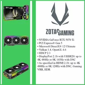 Видеокарта Zotac RTX 5070TI 16Gb D7 256bit