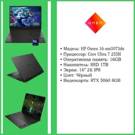 Noutbuk Gaming Laptop HP Omen 16 core ultra 7 255H