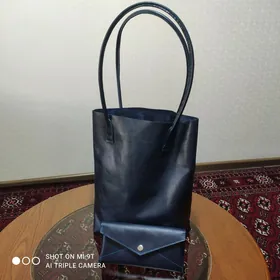 Синий шопер + кошелек