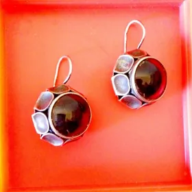 Серьги серебряные. Черный агат