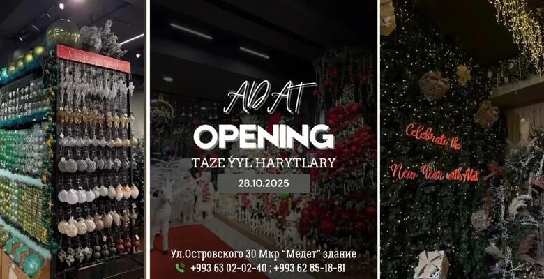 Aşgabatda “ADAT Täze ýyl harytlary” dükany Täze ýyl satuwyna başlady