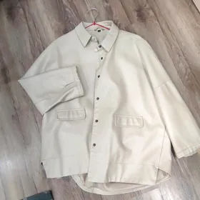 Новый кожаный куртка-пиджак