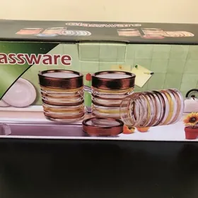 Набор стеклянных емкостей на кухню - новый