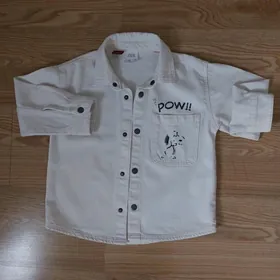 Джинсовая рубашка-ZARA