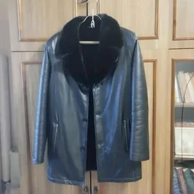 Кожанное пальто