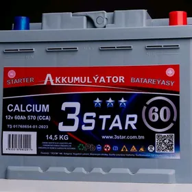 3star akkumlyator 60 75